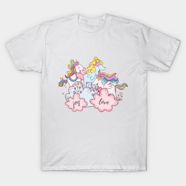 Three Little Unicorns Hanging Out T-Shirt by Vegan Squad